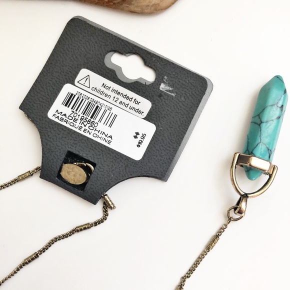 Express gold turquoise stone lariat necklace - Picture 5 of 5